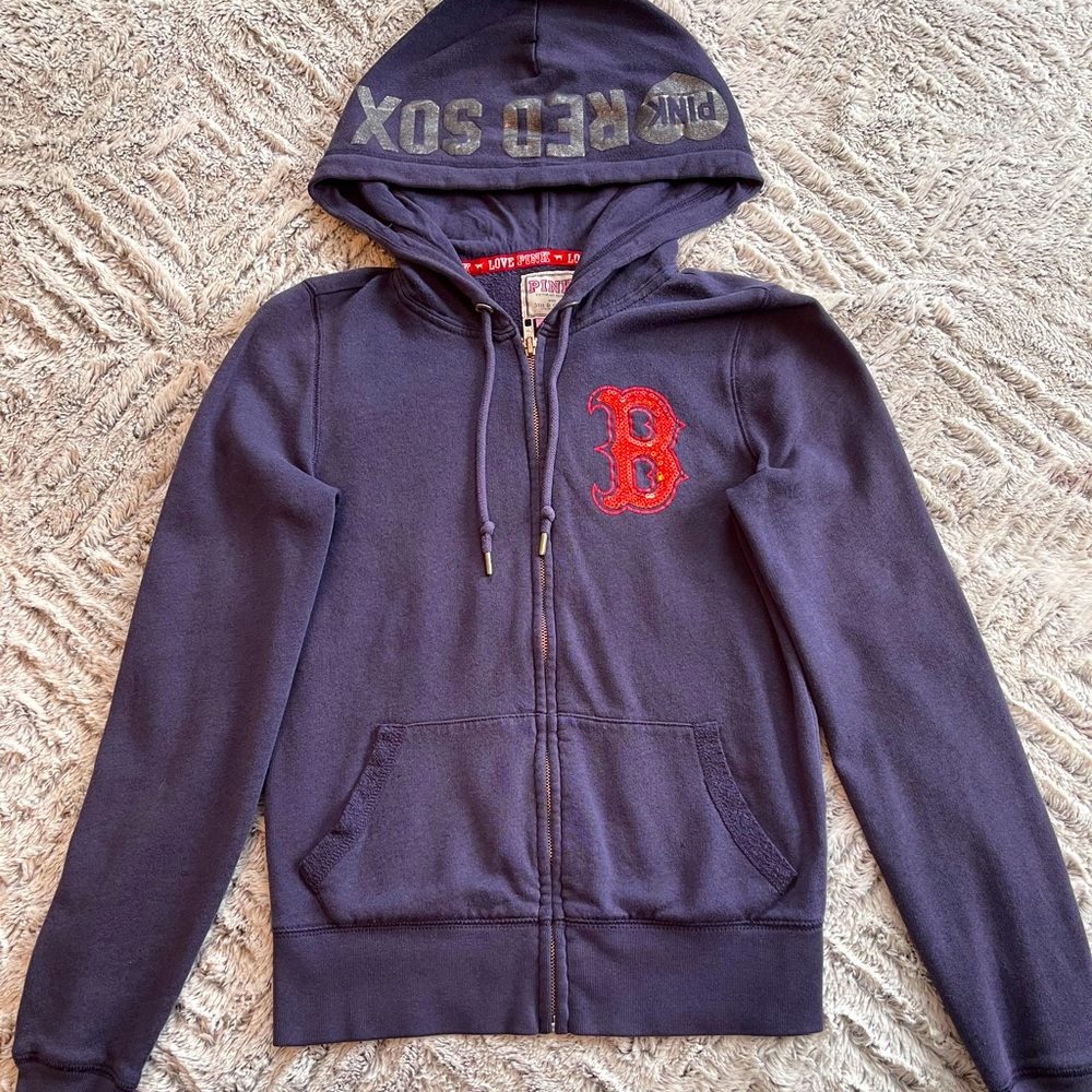 VS Sequin Red Sox Zip-up Sweatshirt